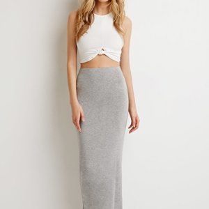 Vintage pure virgin wool maxi side slit skirt 8
